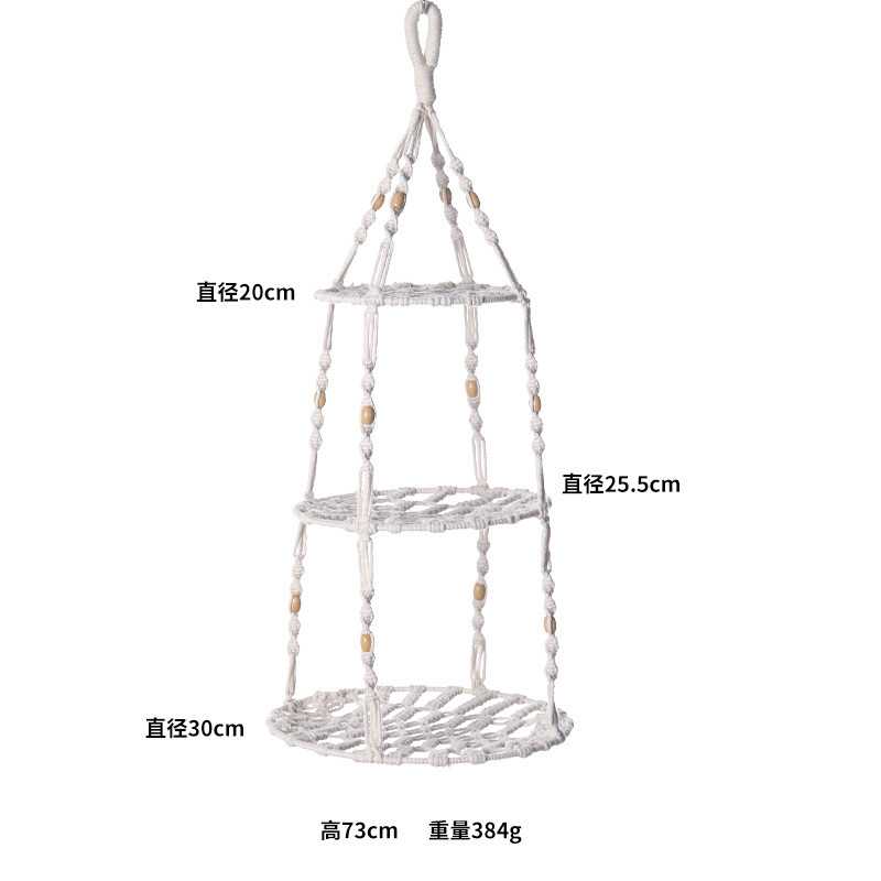 水果网兜编织编手创意棉麻绳吊兜园艺绿植花盆植物悬挂花盆