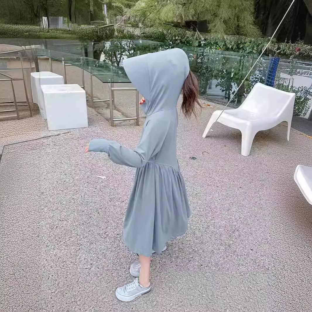 女童防晒衣夏季2024新款冰丝透气轻薄外套儿童长款宝宝洋气户外服