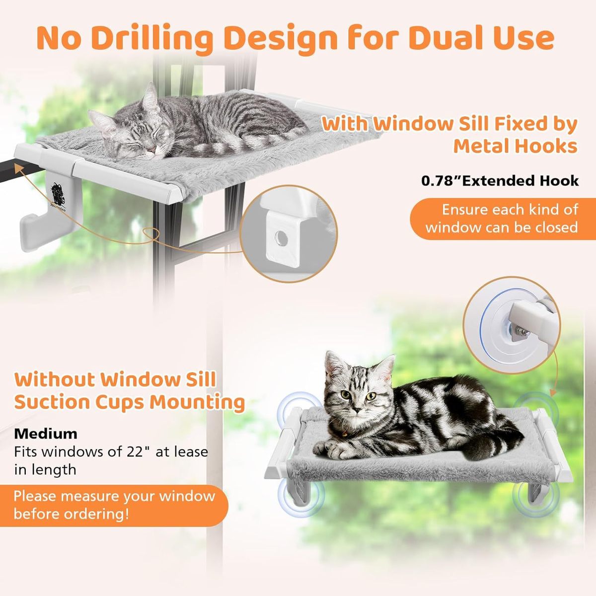 猫吊床猫窝窗户阳台床边晒太阳吸盘挂床窗台玻璃宠物床用品猫挂床