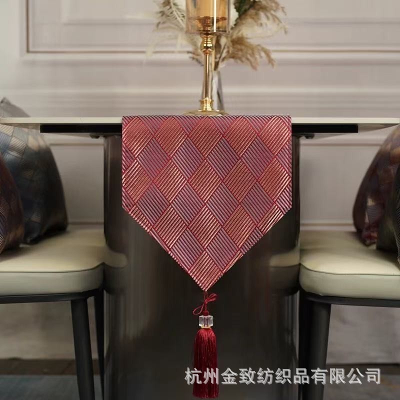 桌旗轻奢高端茶几布床旗现代简约长条电视柜桌布中式酒店美式批发