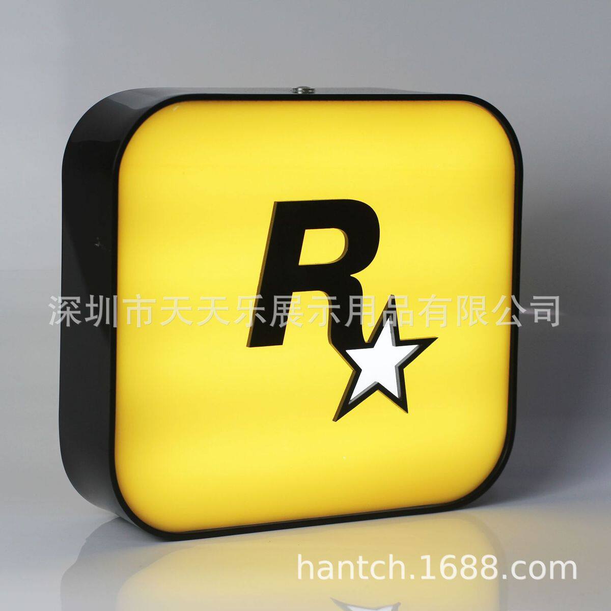 可充电窄边灯箱r星灯箱触开关碰小夜灯桌面led发光标识牌