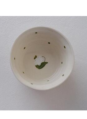 1pkn川碗铃兰谷家用甜品碗陶瓷餐具盘子菜盘家用ins风碗碟套装