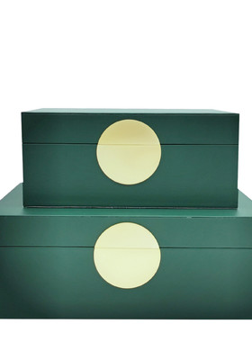 新中式简约轻奢创意新中式样板间家居酒店客房摆件装饰托盘收纳盒