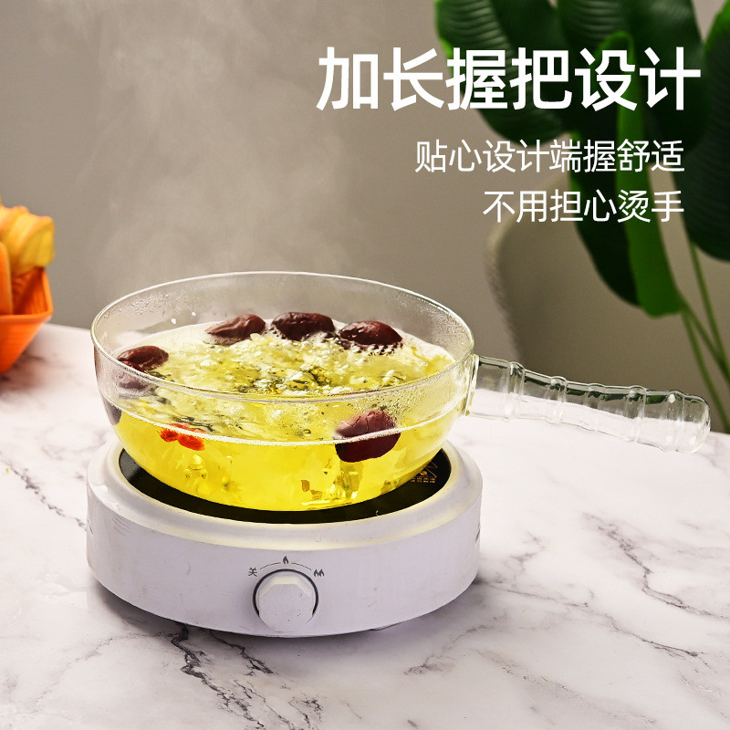 厂家炖银耳炖锅加厚玻璃锅透明高硼硅泡面锅防烫耐热家用单柄奶锅