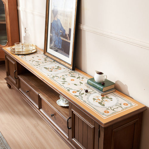 批发防水电视柜桌布美式轻奢防油防烫免洗桌垫皮革鞋柜垫子餐边柜