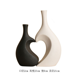 简约陶瓷花瓶客厅酒柜高档插花高颜值养绿植轻奢民宿玄关摆件 欧式