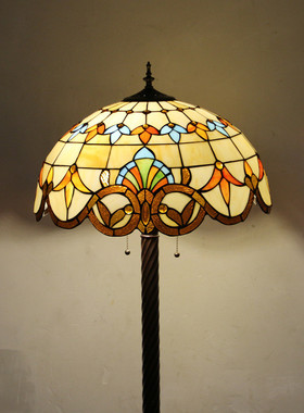 汇复古帝凡尼卧室书房装灯饰批发20寸地中海璟手工浪漫田园落地灯