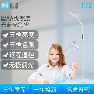 厂家批发T12智能遥控落地灯书桌学生学习遥控T12智能护眼台灯