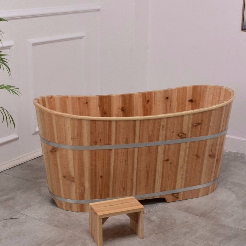 木桶院洗澡盆成人泡澡浴桶沐浴桶加厚实木浴缸儿童桶带盖厂家直销