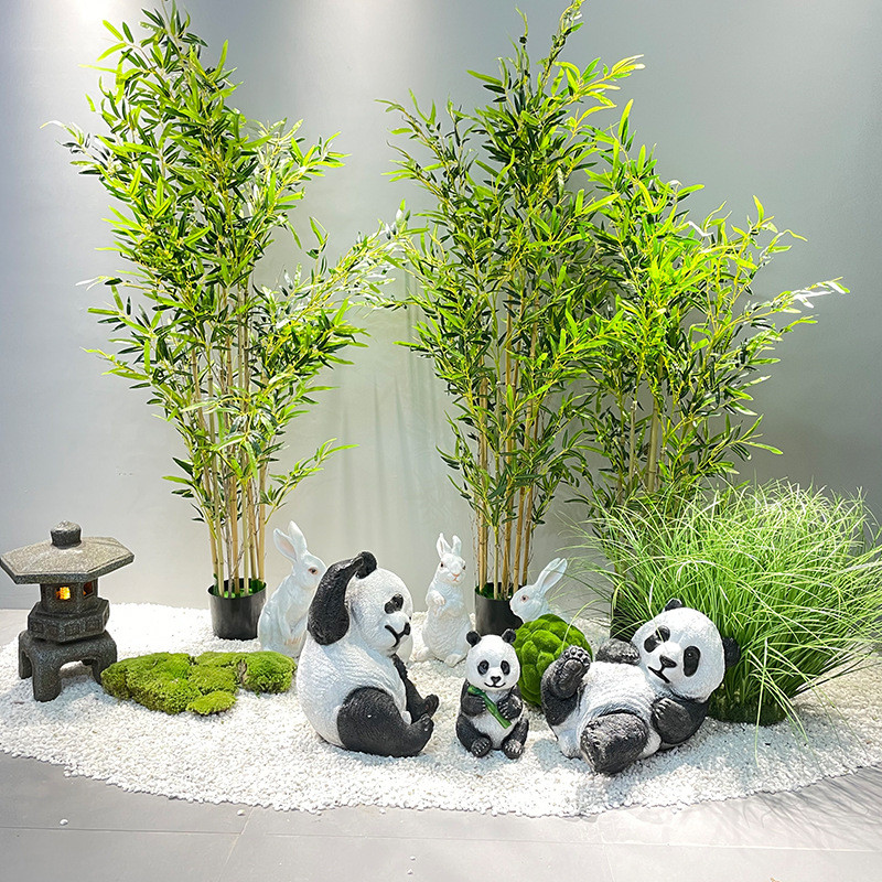 仿真竹子造景新中式室内景观绿植盆景庭院隔断酒店假植物装饰摆件