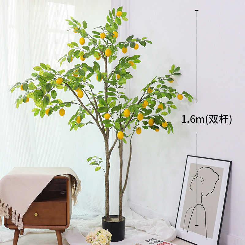 仿真柠檬树绿植盆栽造景水果盆景北欧风落地摆件装饰假树植物室内