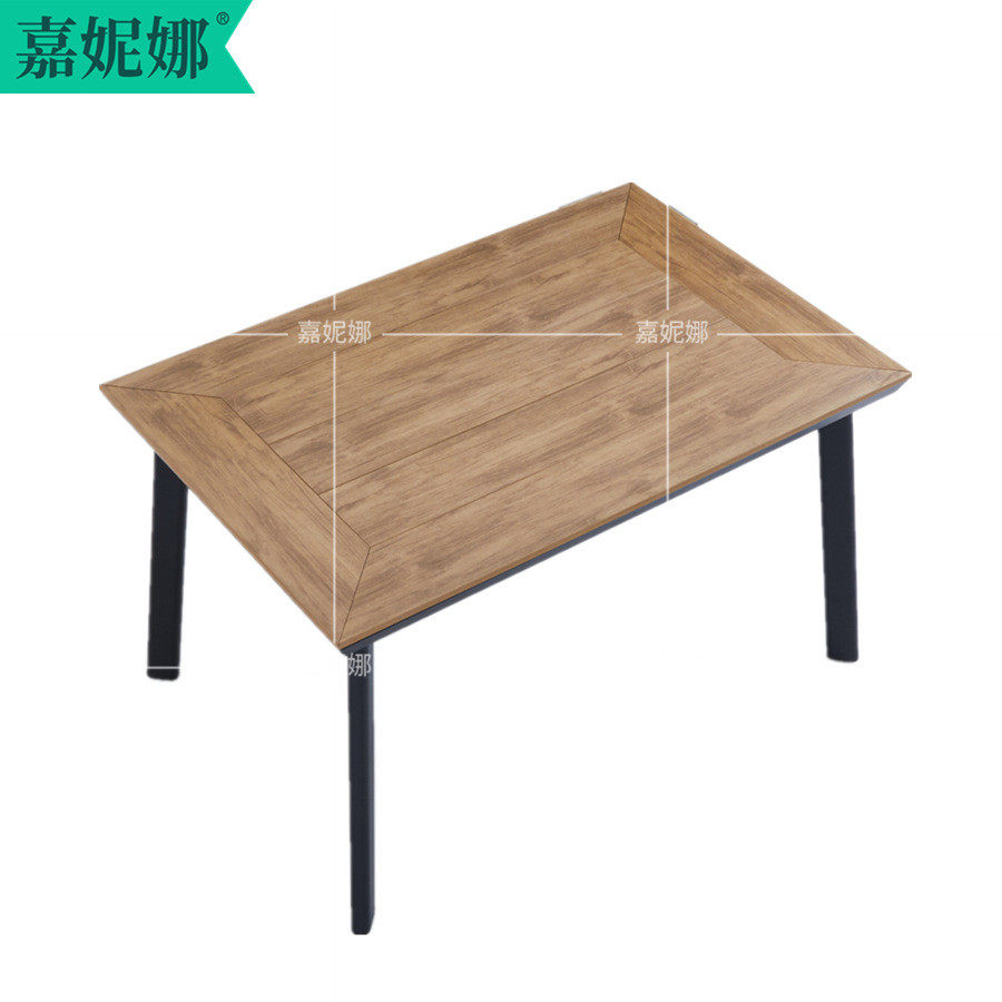 1米2现代简约餐厅餐桌海王星6人桌子美式工业风酒吧印油塑木长台