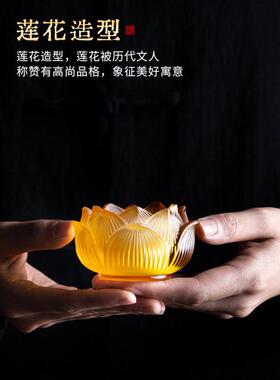 IYR7琉璃莲花线香炉家用室内供奉礼佛插香炉禅意茶道琥珀色熏香炉