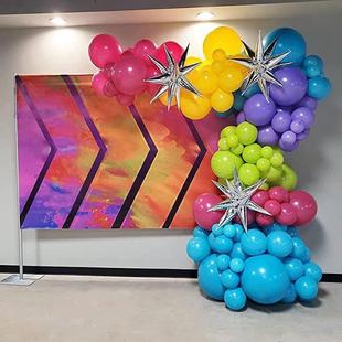 玫红蓝绿紫色柠檬黄气球套装生日婚礼纪念日派对背景气球装饰花环