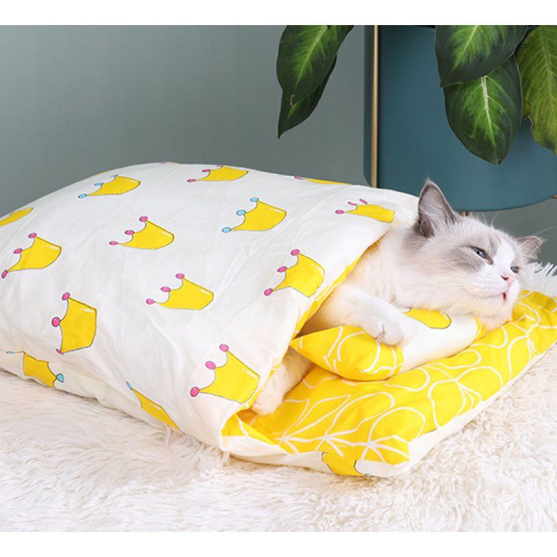 日式猫猫睡袋封闭式可拆洗猫窝被窝冬天保暖宠物窝狗狗窝四季通用