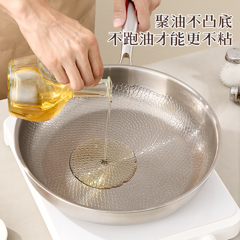 热销有钛煎锅深大容量荷叶纹平底锅家用不沾炒菜锅平底锅煎锅