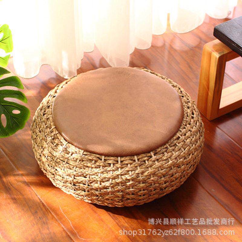 批发蒲团榻榻米草编坐垫打坐垫加厚草墩阳台地板藤编蒲墩圆形坐墩
