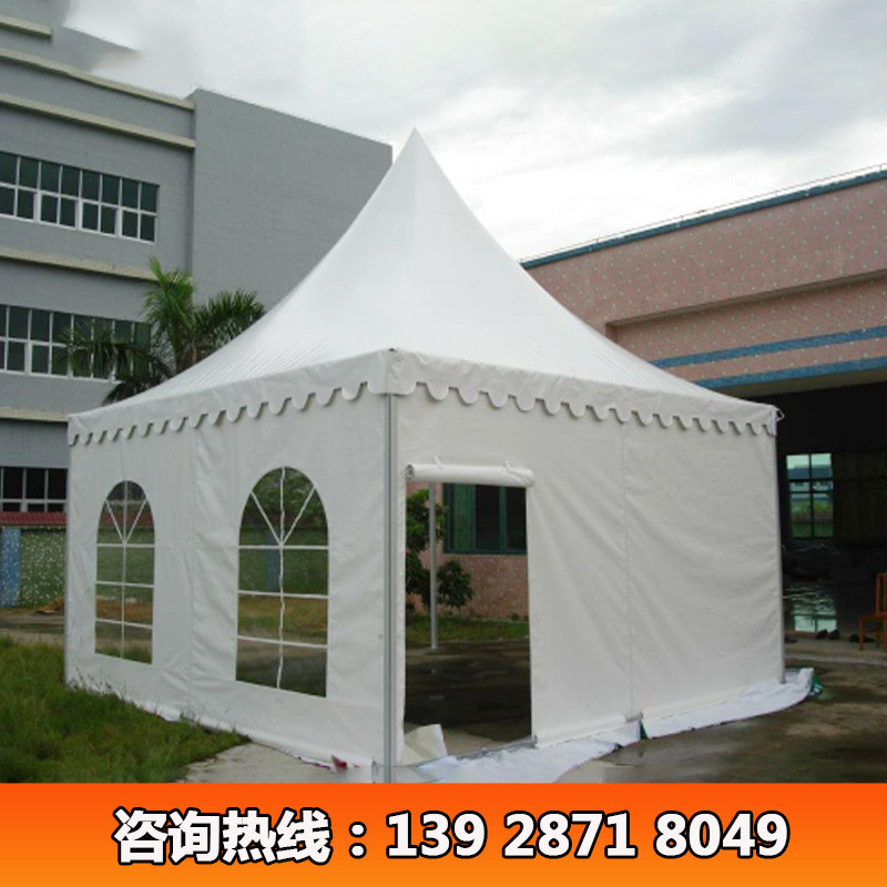 5x5m尖顶篷房铝合金帐蓬四脚遮阳帐篷展销会展活动欧式宝塔支架