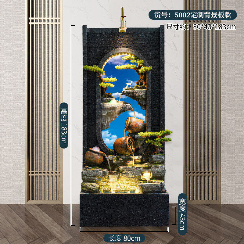 水幕墙招财落地流水摆件流水庭院屏风隔断客厅景观会所水景装饰品