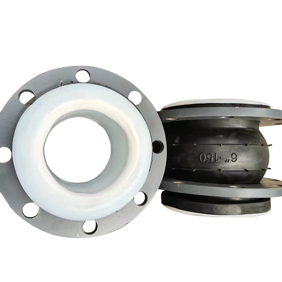 定制衬四氟橡胶四连接衬软氟橡胶膨胀节ptfe软接头高温避震喉连接