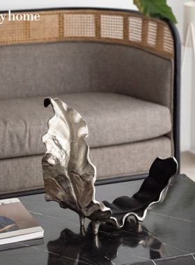 迪斯凯 金属叶子客厅样板间样板间居家装饰摆件欧式轻奢