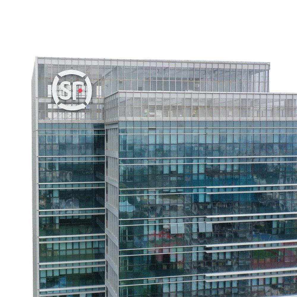 楼体标识大楼酒店发光字公司幕墙不锈钢包边冲孔字高楼楼顶灯箱字