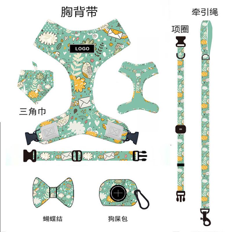 哈二爷遛狗牵引绳反光牵引宠物遛猫绳胸背带套装遛狗绳
