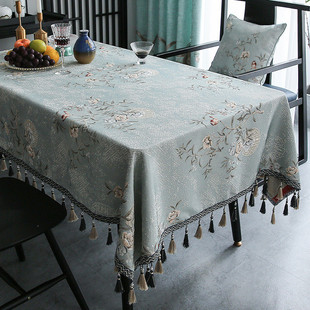 新中式茶几桌布长方形布艺客厅家用餐桌布正方形方桌欧式台布桌垫