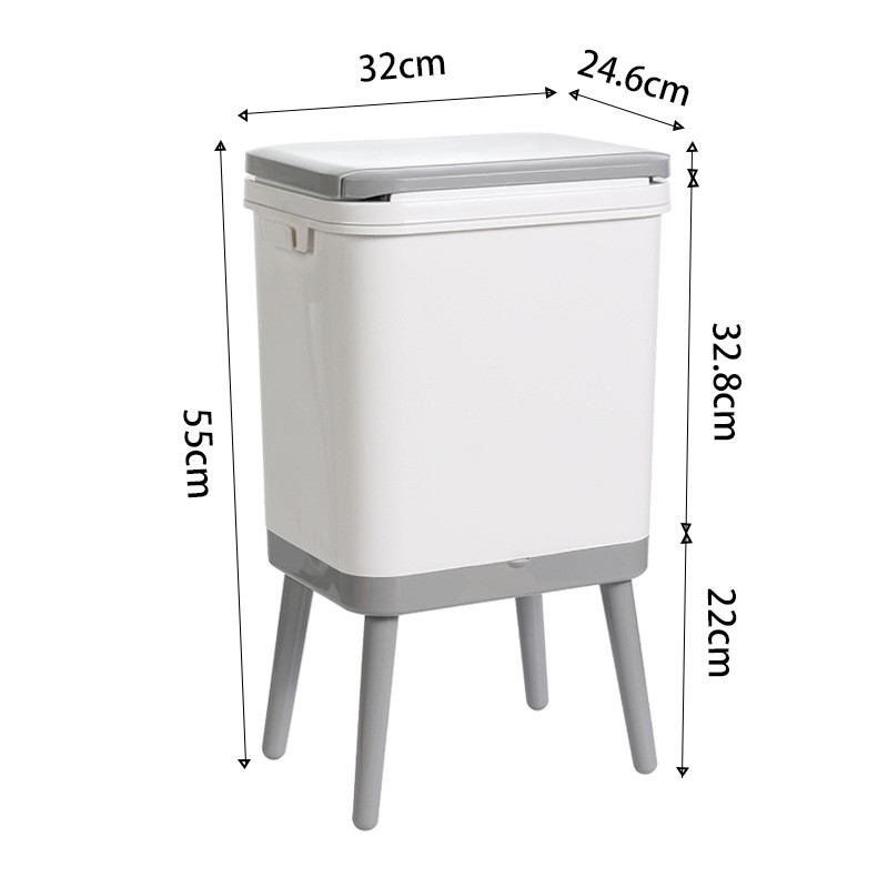 定制方形垃圾桶卧室床边按压卫生间大容量现代简约带盖高脚垃圾桶