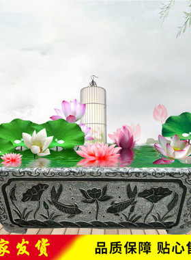 热销厂家热销青石花盆仿古长荷花鱼缸石雕石雕鱼缸室内庭院园林摆