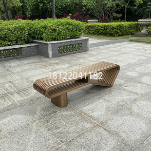 商场美陈创意休息区不锈钢铁艺椅公共艺术地铁站等候长椅长凳