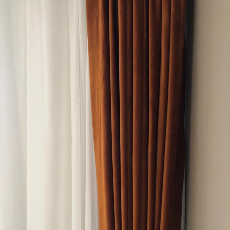 欧式法式浪漫如意花白纱配丝绒餐厅窗帘布网红客厅i卧室窗帘布