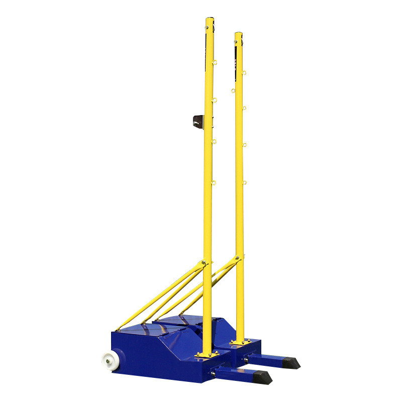 户外便捷式羽毛球网架铸铁移动式网带支架室内比赛可升降羽毛球柱