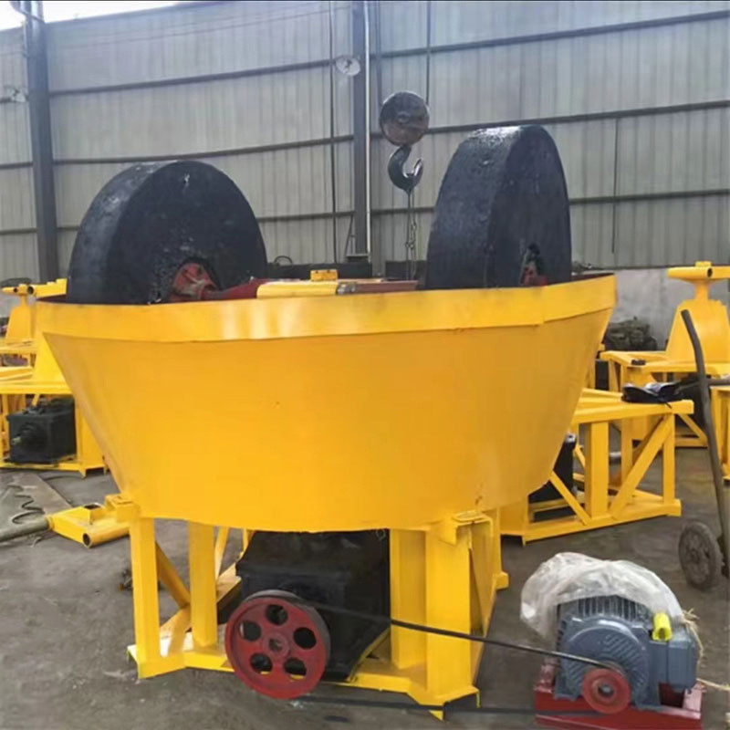 热销矿山碾金机研磨选金淘金设备碾金机双轮水碾湿机金银矿石碾金