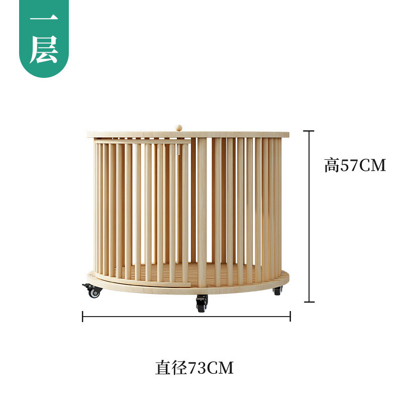 圆形实木猫笼猫别墅全景室内豪华猫屋双层猫房子猫舍三层猫窝