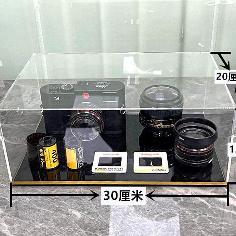 透明亚克力金边展示罩摆件桌面套装模型相机镜头家居样板房装饰品