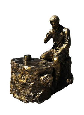 厂家现货民俗茶文化商业街景观小品摆件铸铜玻璃钢雕塑仿铜人物像