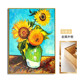 深圳大芬村油画向日葵简约画入户玄关装 饰画肌理餐厅立体壁画