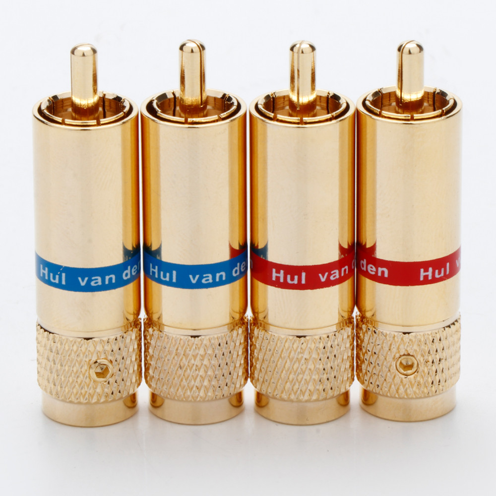 滚花镀金RCA插头 HIFI音响连接头 RCA头莲花插头信号线插头