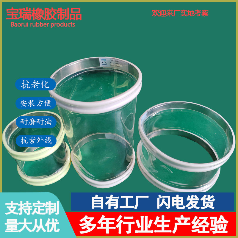 厂家直销卡箍式聚氨酯食品级tpu软连接分体输送透明耐磨耐油软连