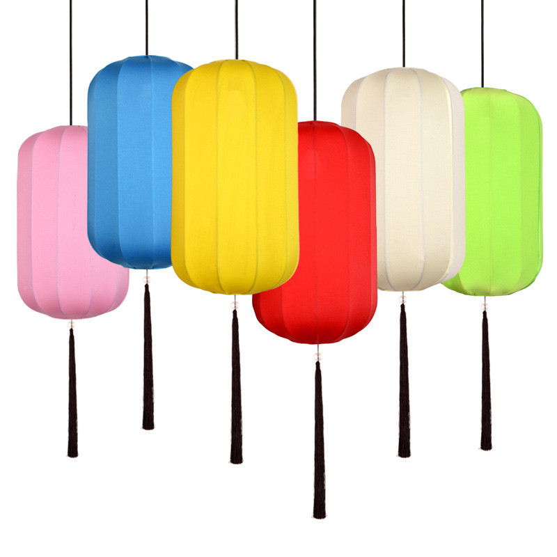 中式布艺灯笼彩色户外防水餐厅街道景区中国风饭店商场婚礼挂装饰