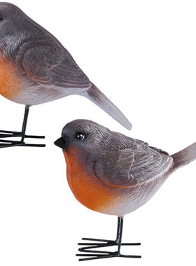 雕像树脂鸟新品家居装饰2件花园雕像树脂摆件