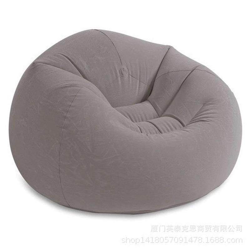intex68579灰色家用充气沙发舒适懒人植绒沙发单人躺椅pvc批发