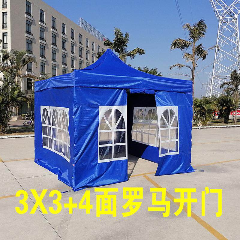 户外广告帐篷印字四脚摆摊遮阳折叠棚伸缩开窗三面四面围布帐篷