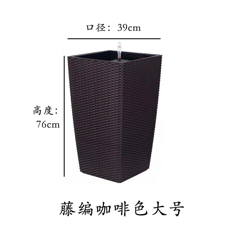 北欧轻奢风莱之盆客厅大厅花盆绿植虎皮兰用高方秀细高瘦高花盆