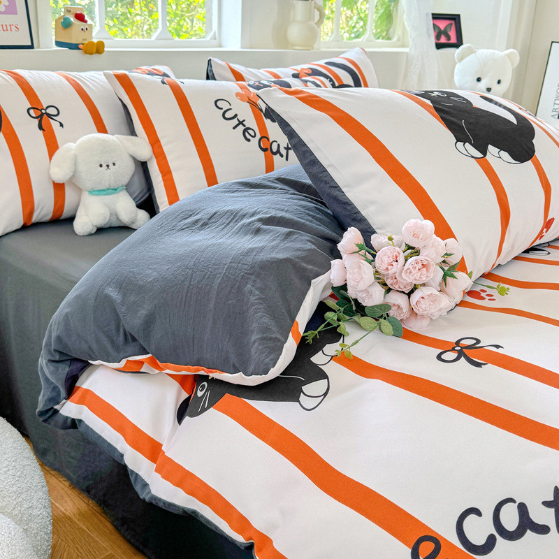 云朵棉床上四件套床单枕套儿童卡通被套学生宿舍床上三件套人单双