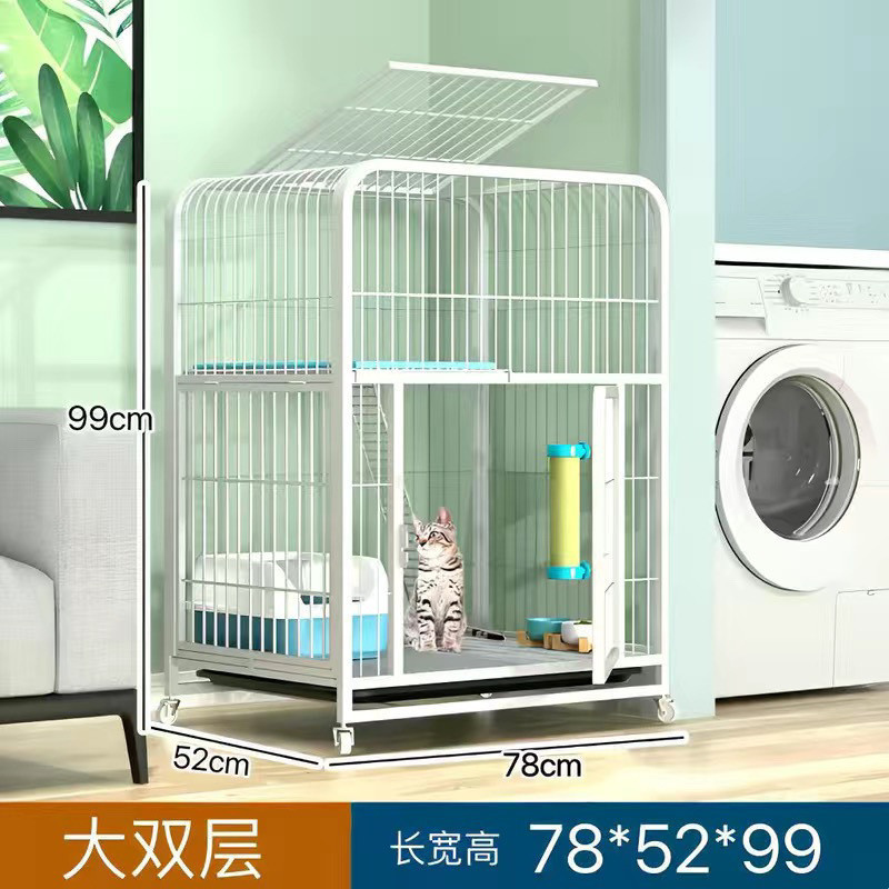 猫笼家用室内猫别墅带托盘折叠式超大笼子猫咪自由空间猫舍猫空笼