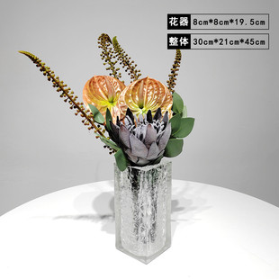 售楼处轻奢仿真花摆件样板房客厅茶几现代餐桌花瓶前台卫生间花艺