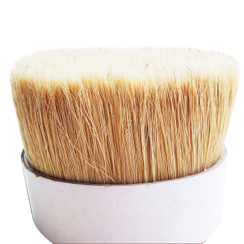 厂家漂白水煮猪鬃刷50发梳90分原白色57mm动物毛鬃～用切鬃刷猪毛