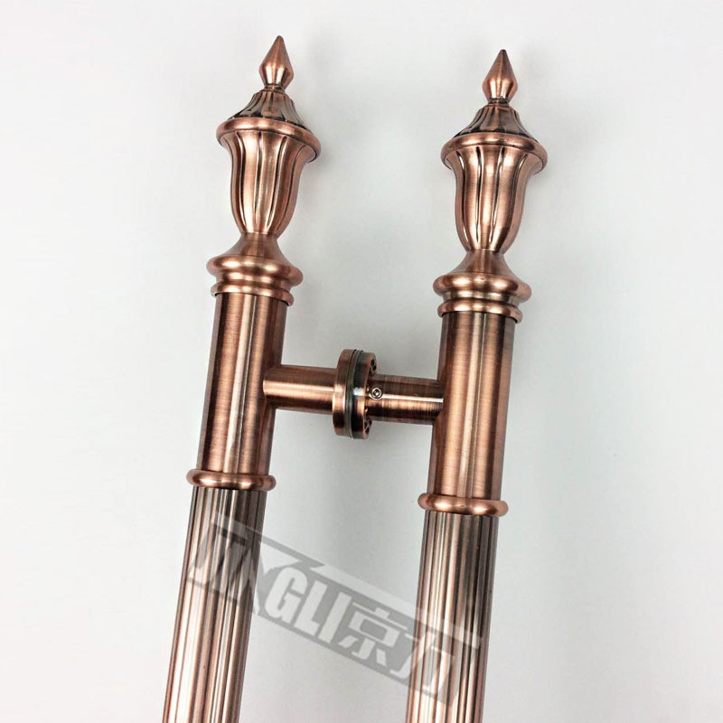 京力玻璃门不锈钢拉手木门古铜把手欧式大门仿古大拉手ktv红把手